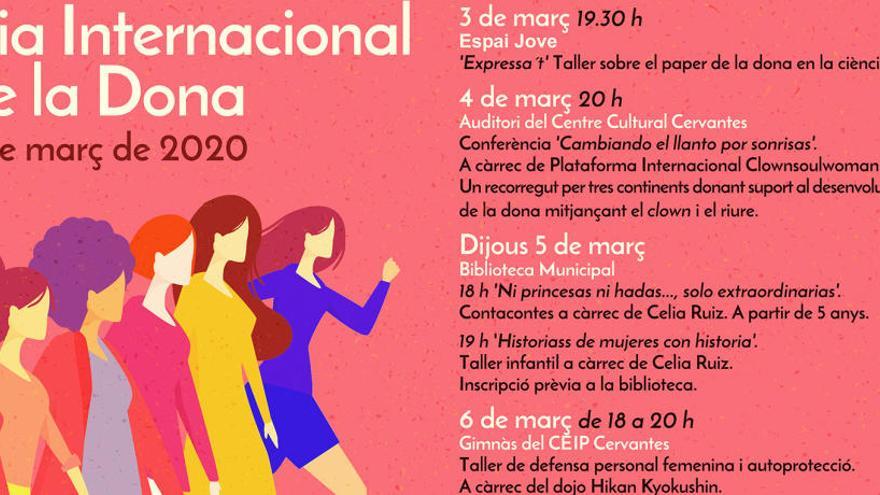 Imagen del cartel del programa de actividades por al Día de la Mujer.