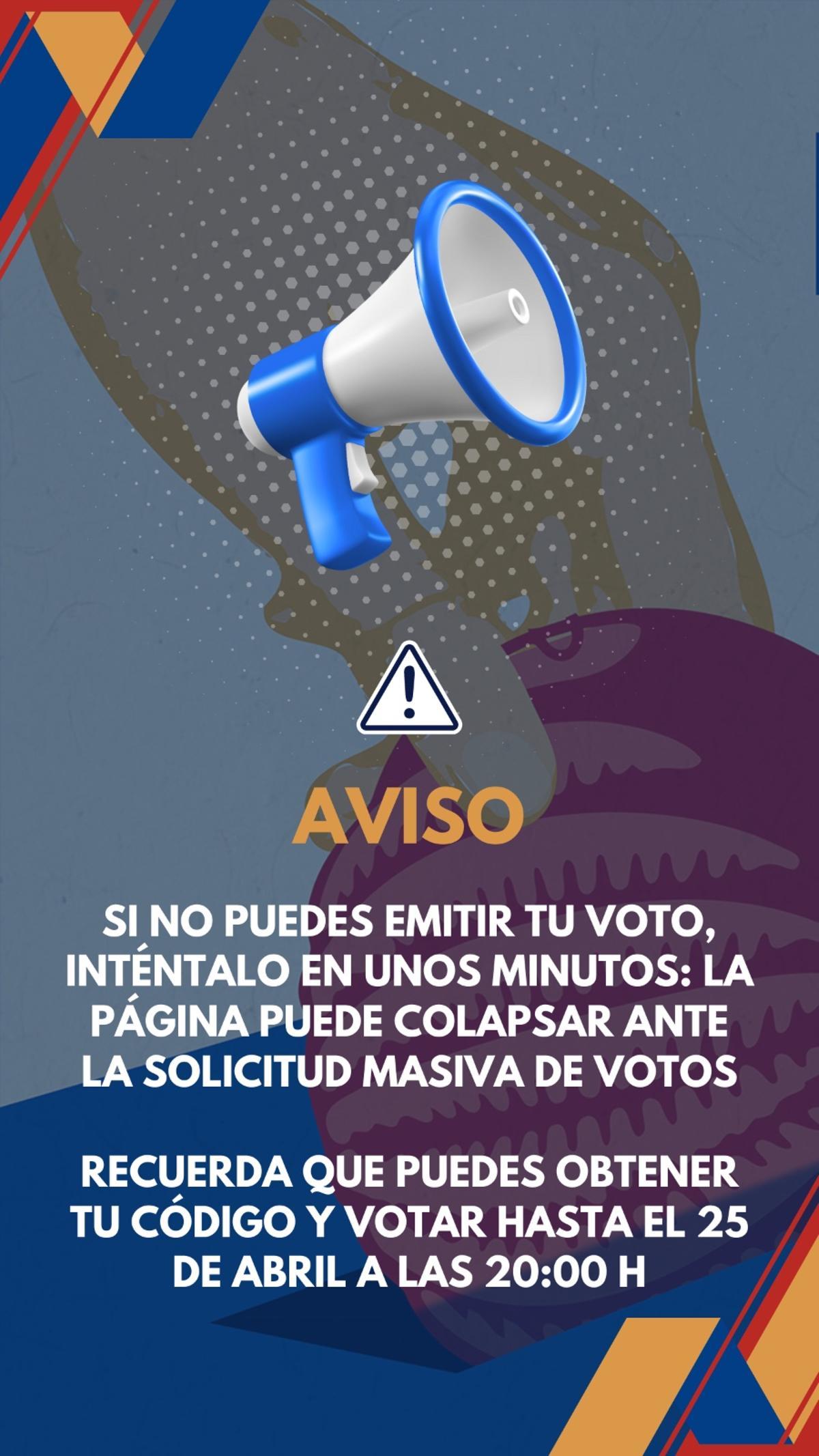 Aviso del colapso temporal de la web.