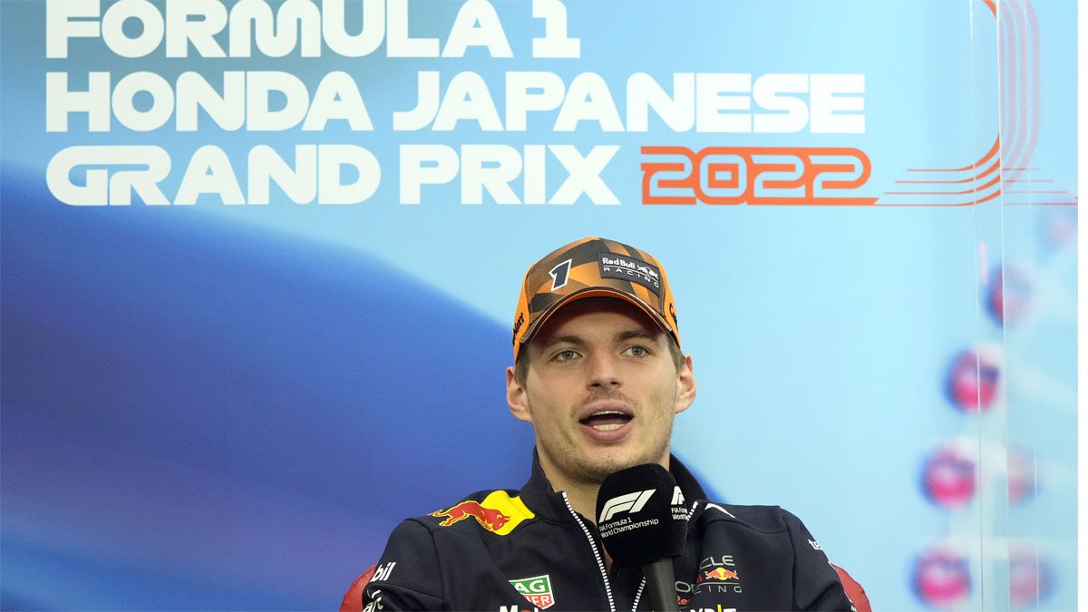 Verstappen, durante la rueda de prensa en Japón