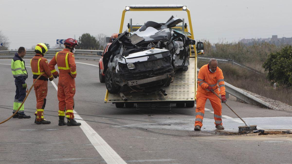 Estado en que quedó el coche donde viajaba la joven