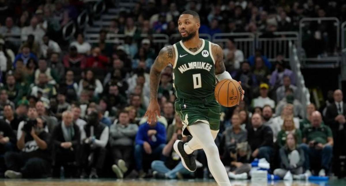Damian Lillard, con los Bucks ante los 76ers