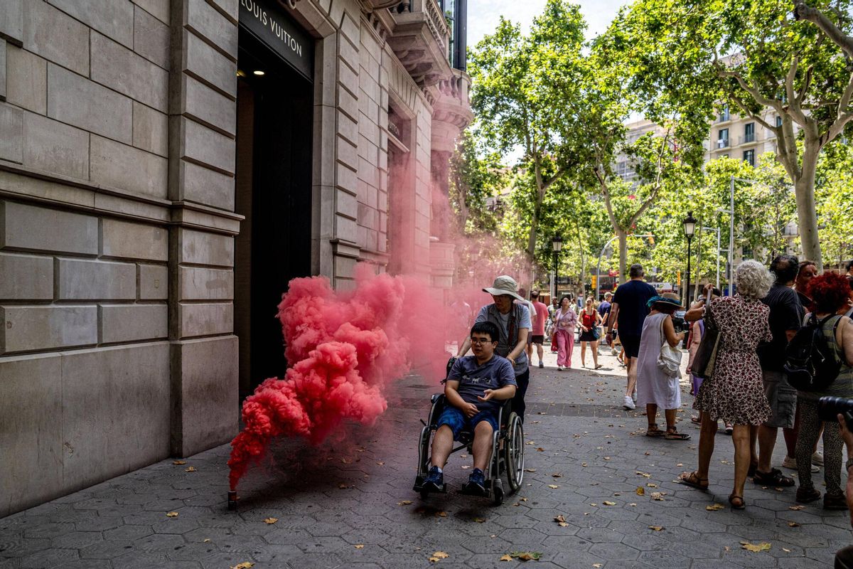 Manifestación en Barcelona por el decrecimiento turístico