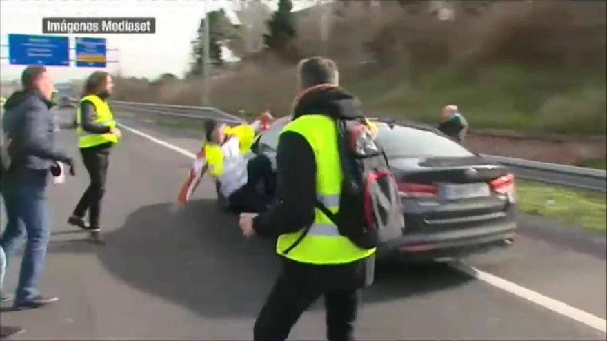 Atropellament a un taxista a Madrid