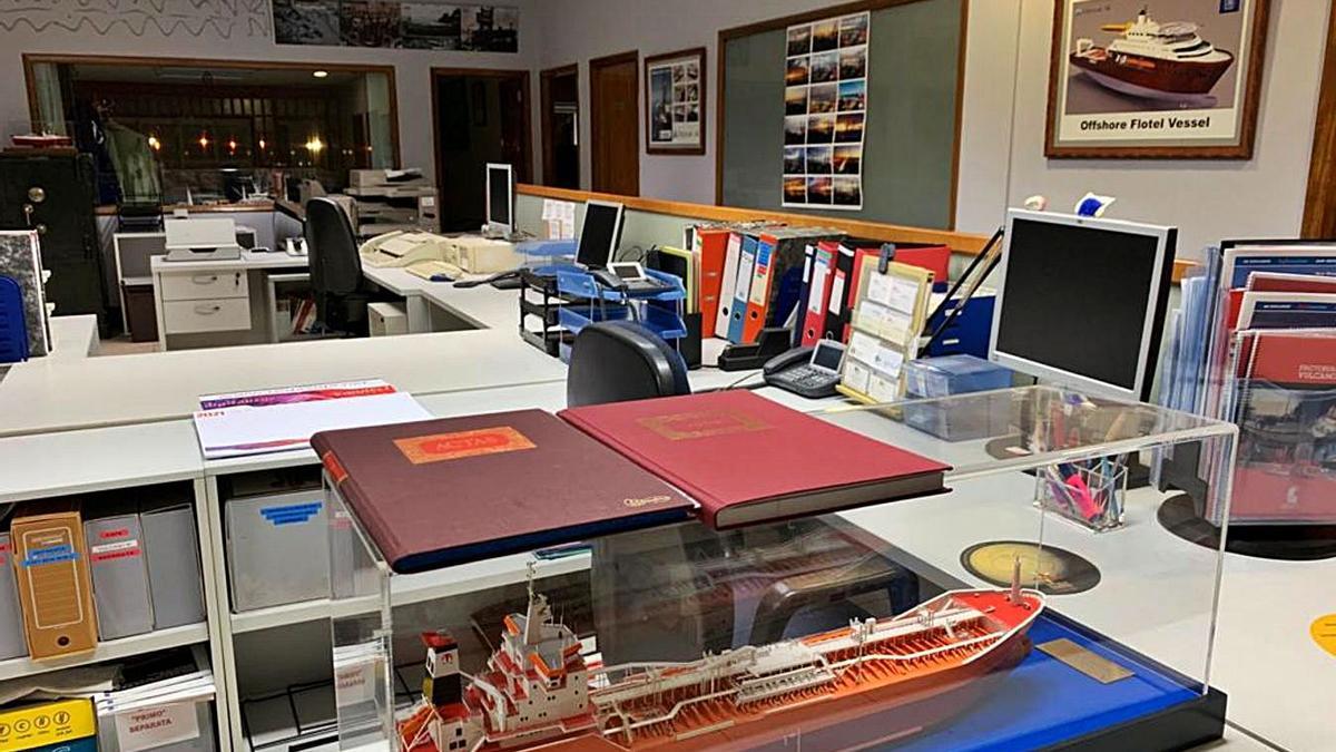 Interior de las oficinas de Factorías Vulcano, este jueves