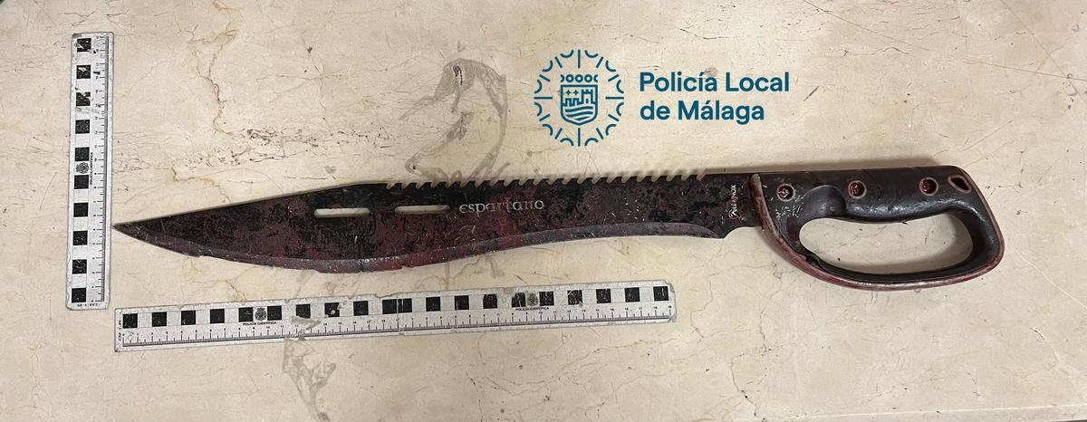 Machete intervenido por los agentes del GOA