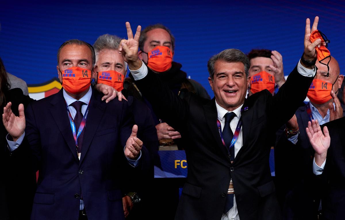 Joan Laporta se mostraba así de eufórico el 8 de marzo del 2021 cuando ganó las elecciones al Barça.