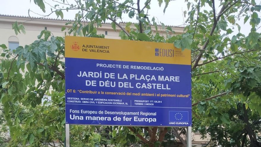 La zona ajardinada de la plaza de la Mare de Déu del Castell del Cabanyal será reformada con una inversión de 178.000 euros