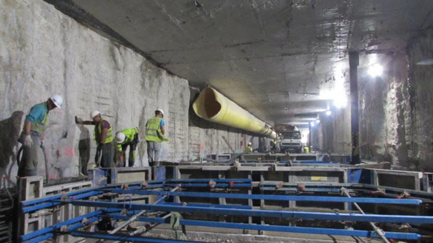 Una foto reciente de las obras del metro en el tramo Guadalmedina-Atarazanas.