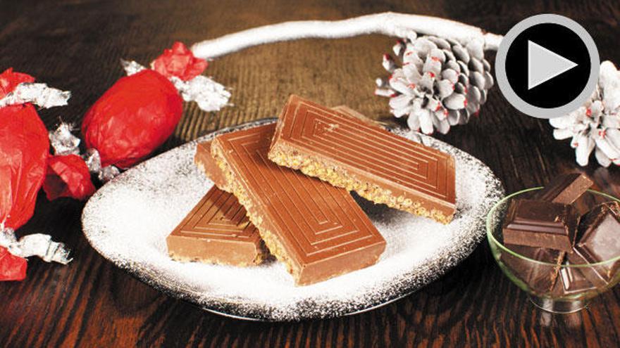 Recetas de Navidad: Un rico turrón de chocolate.