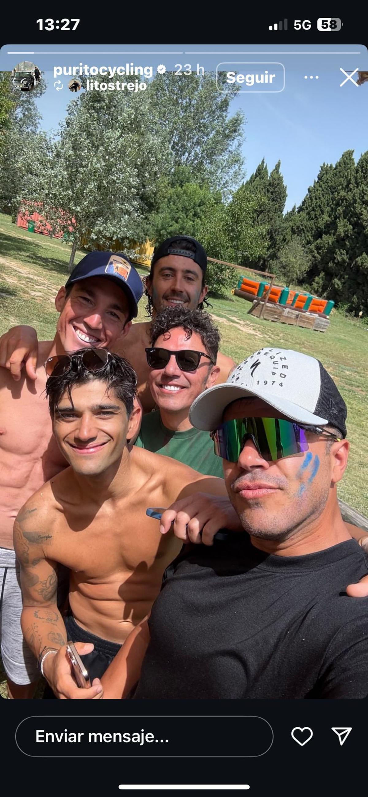 Historia de Instagram de 'Purito' Rodríguez junto a Jorge Martín y Aleix Espargaró.