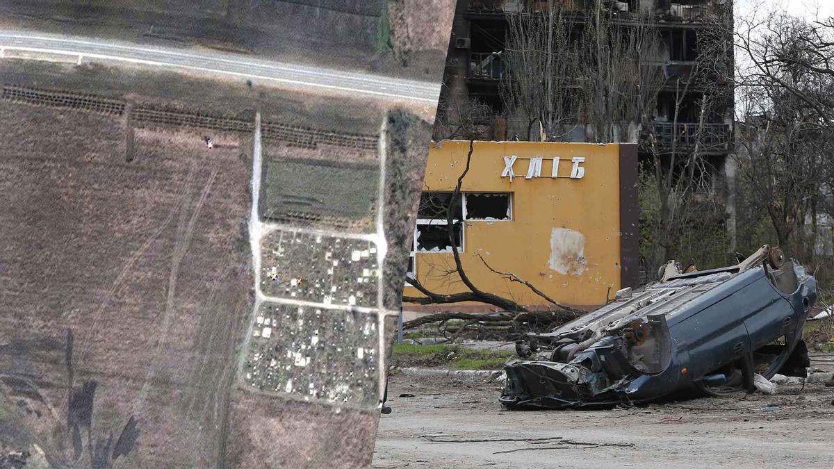 Descubren una una fosa común en Mariúpol con miles de muertos.