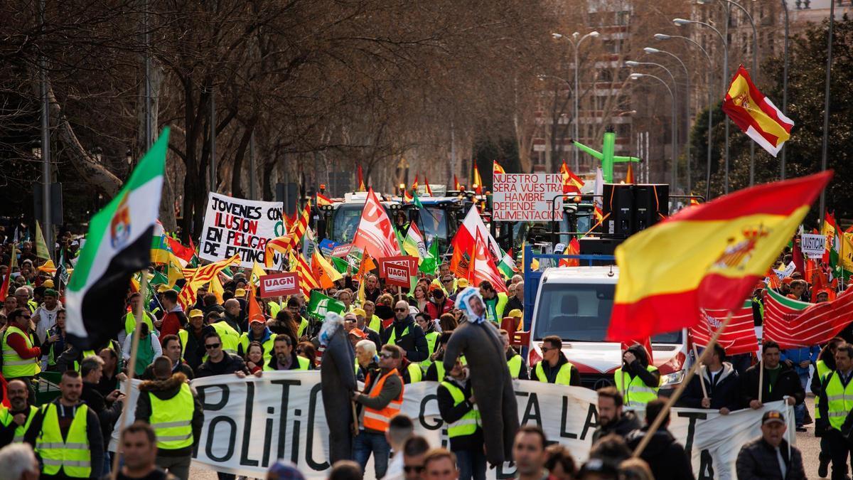 Protesta de los agricultores en contra del acuerdo con Mercosur.