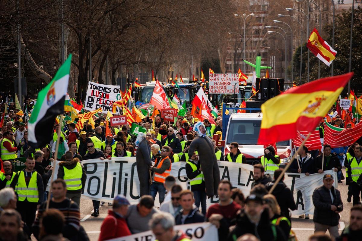 Protesta de los agricultores en contra del acuerdo con Mercosur.