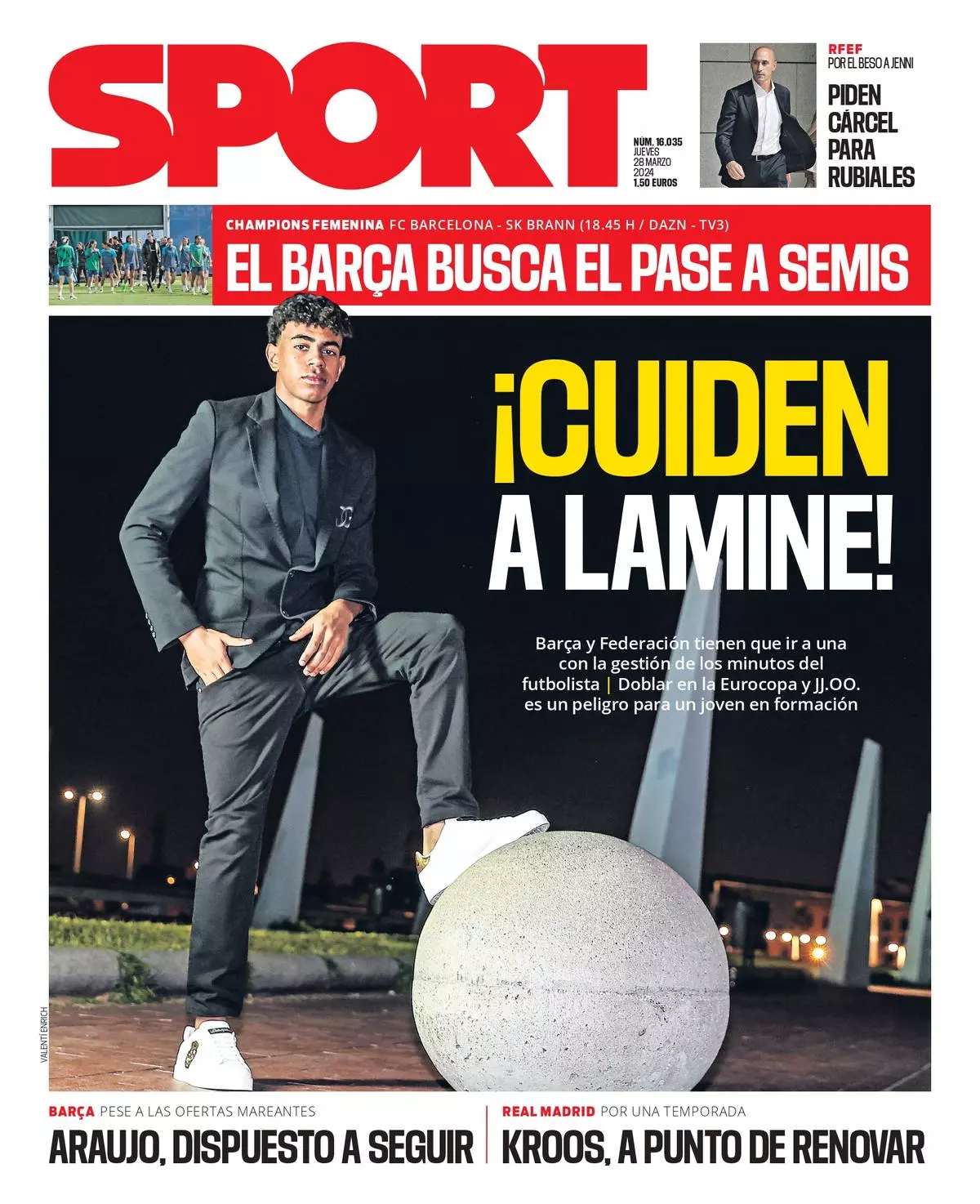 La portada de SPORT de hoy, jueves 28 de marzo de 2024