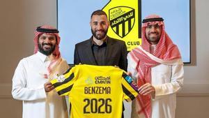 Benzema, el día de su presentación en Arabia Saudí.