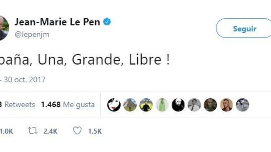 El polèmic tuit de Le Pen.