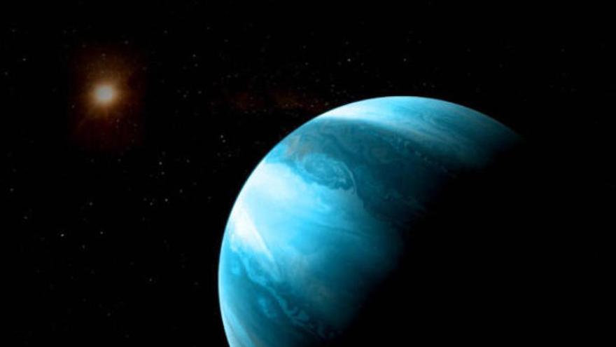 Recreación de un exoplaneta similar a la Tierra.