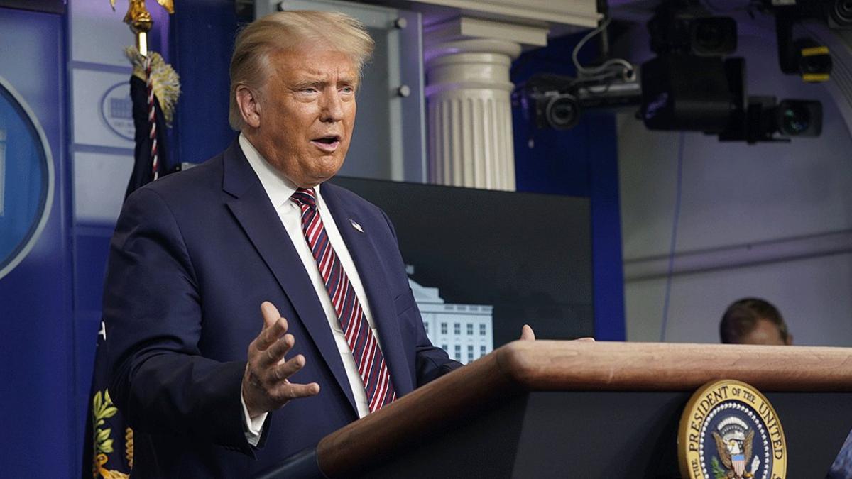 El presidente de EEUU, Donald Trump, durante una rueda de prensa en la Casa Blanca, el miércoles 12 de agosto