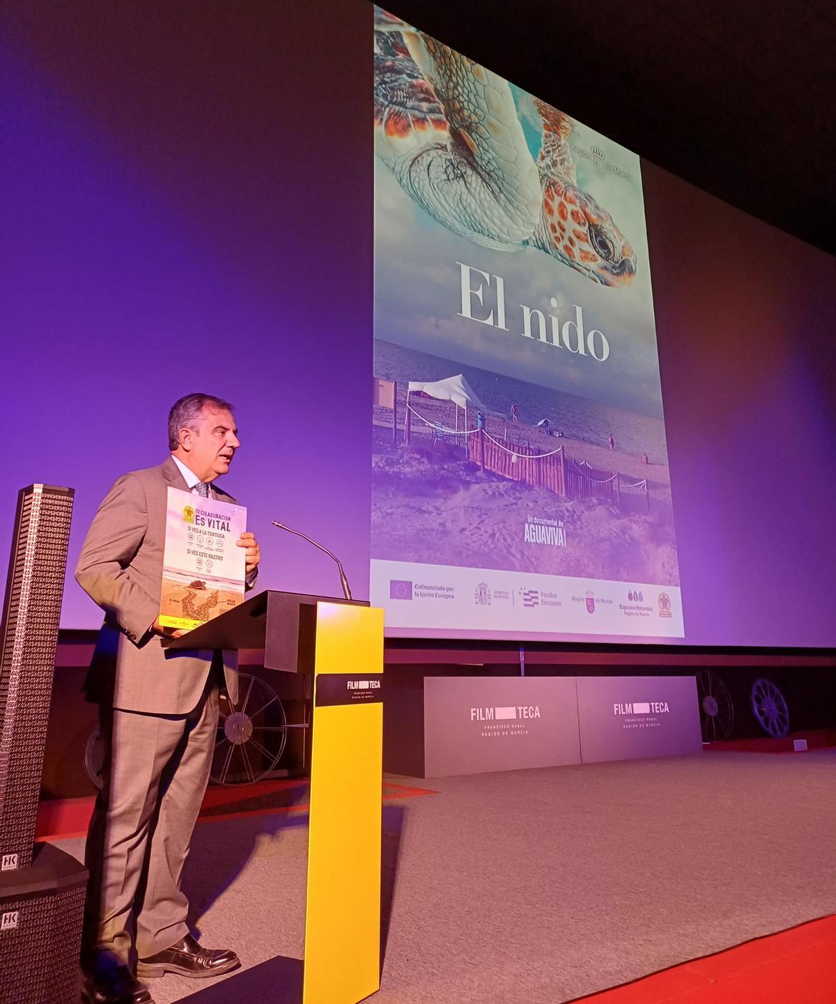 El consejero Vázquez, durante la presentación del documental 'El Nido'