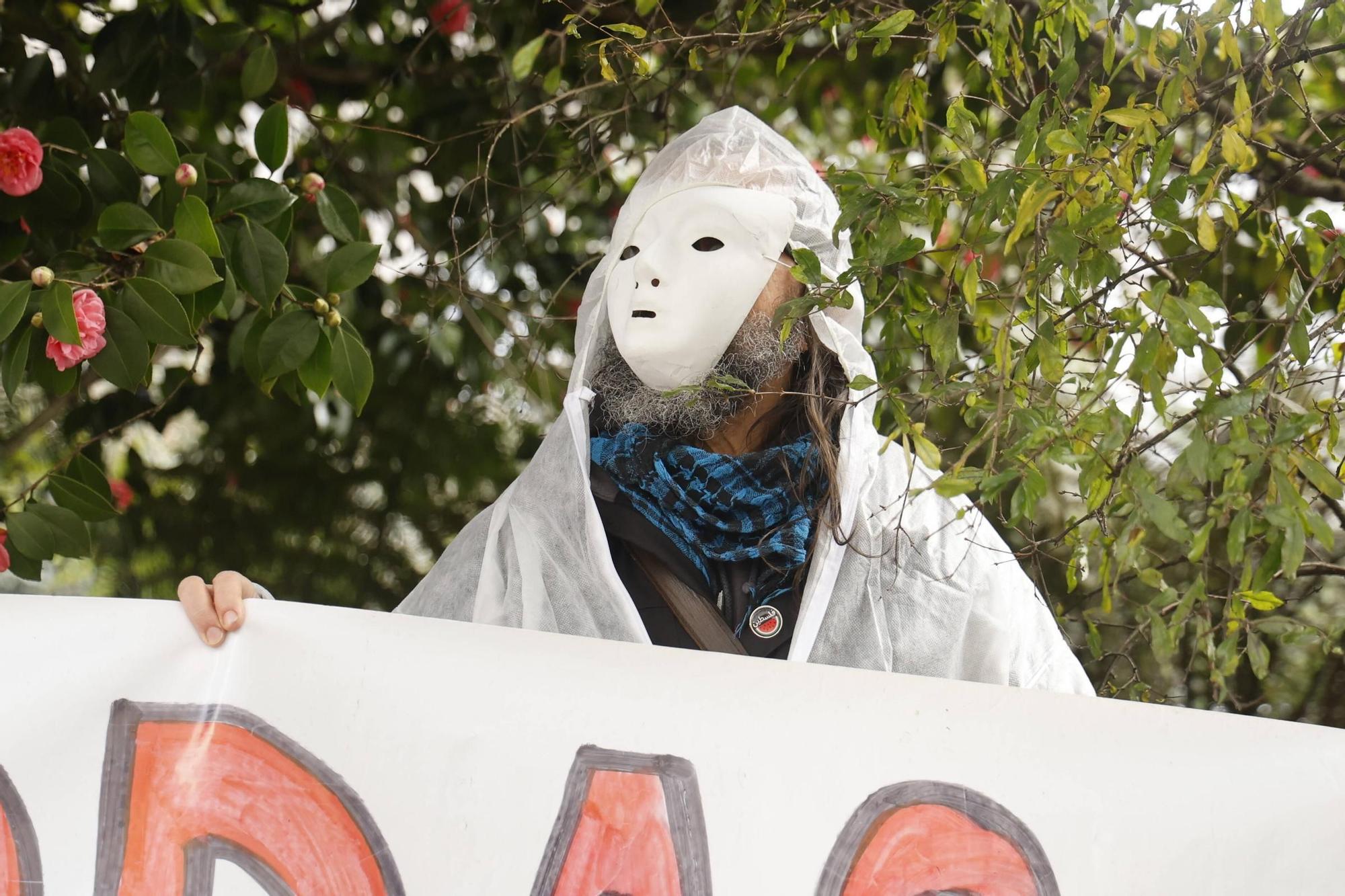 Así se ha desarrollado la manifestación por la crisis de los pélets en Santiago