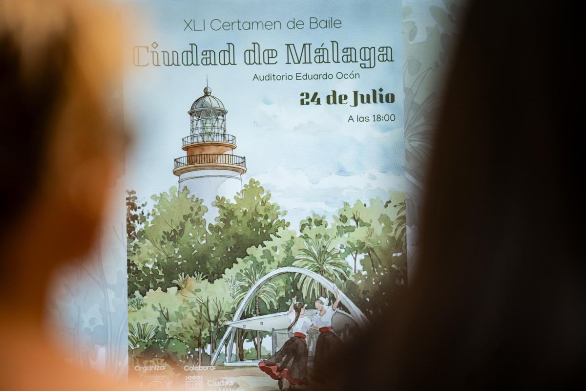 Cartel anunciador del Certamen de Baile de Málaga