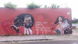 Acto vandlico a la imagen de Nico Williams en un mural de Barakaldo