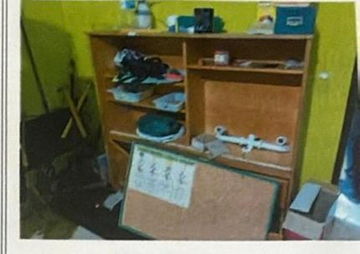 Almacén dell colegio de O Hío que fue asaltado.