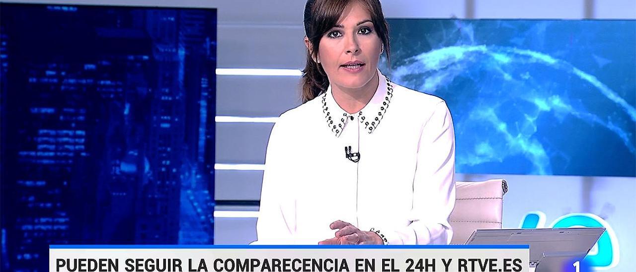 Un momento del Telediario de La 1 del fin de semana.