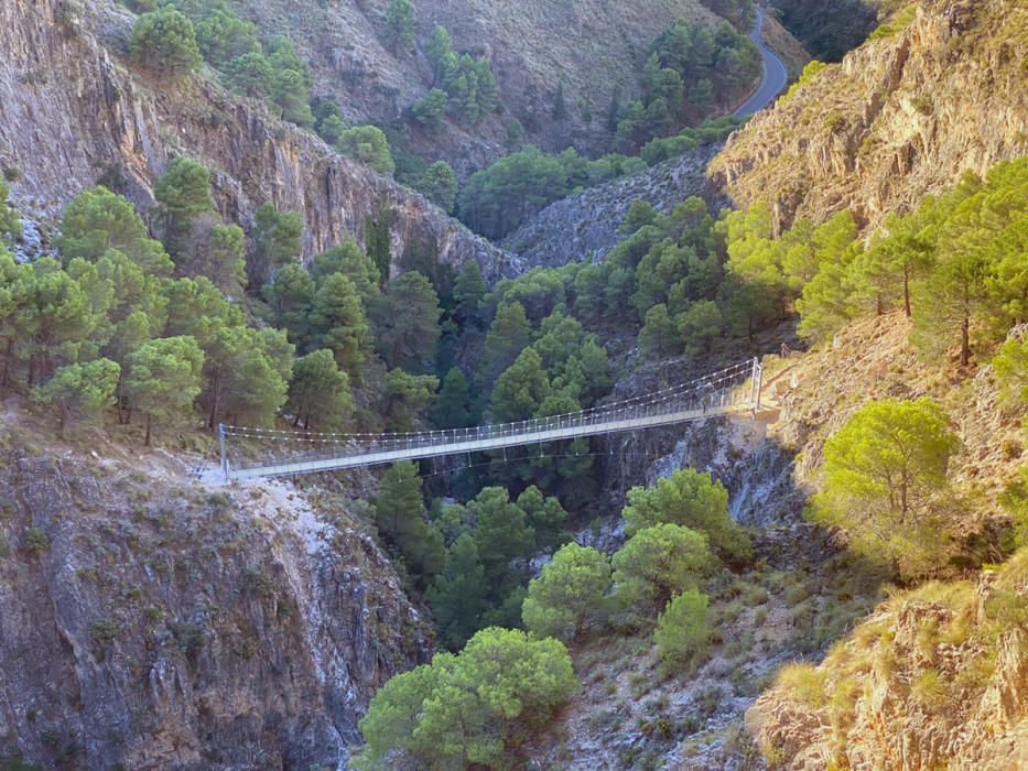 Inauguran el puente colgante de El Saltillo, en la Axarquía