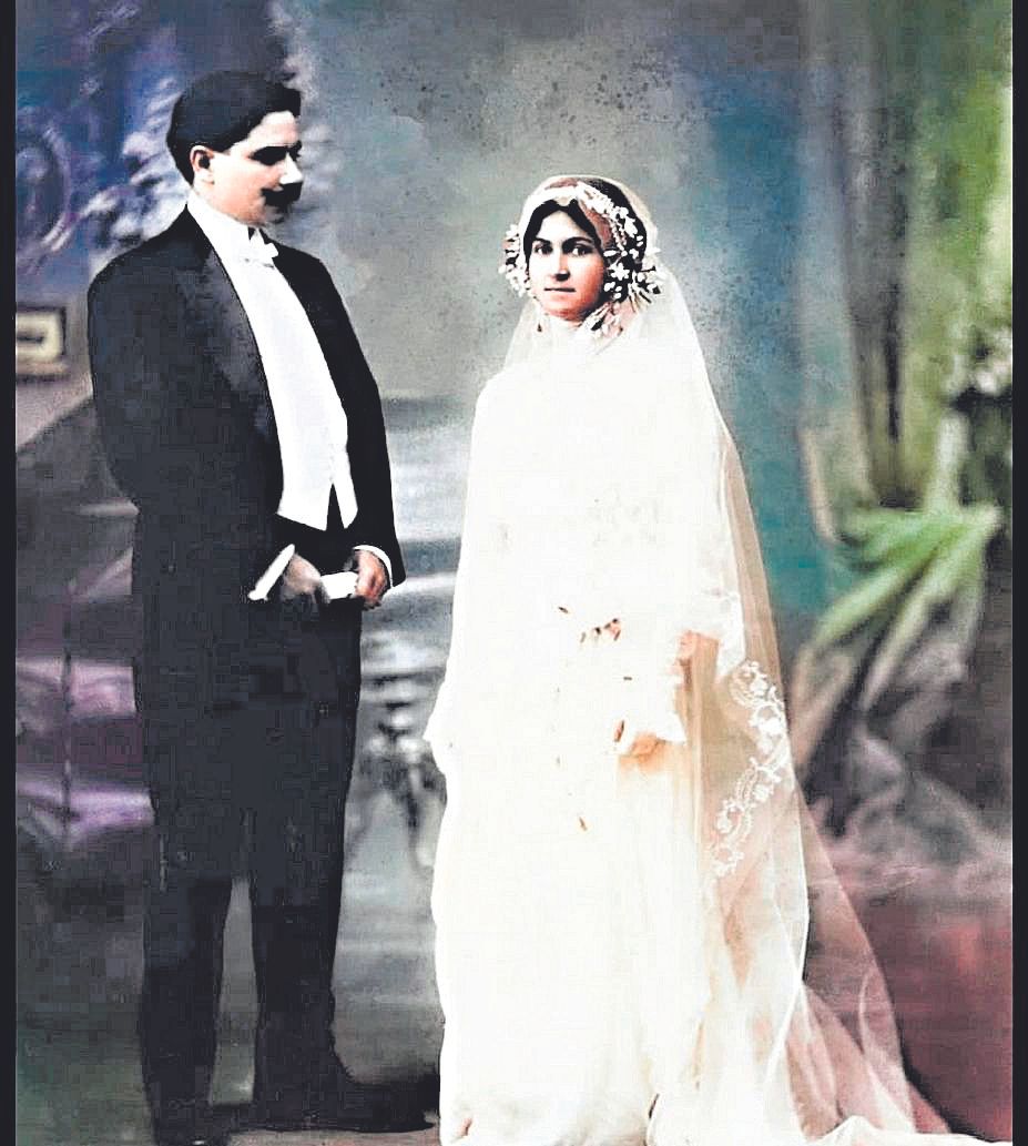 Tomás y Leonor el día de su boda el 19 de enero de 1914.