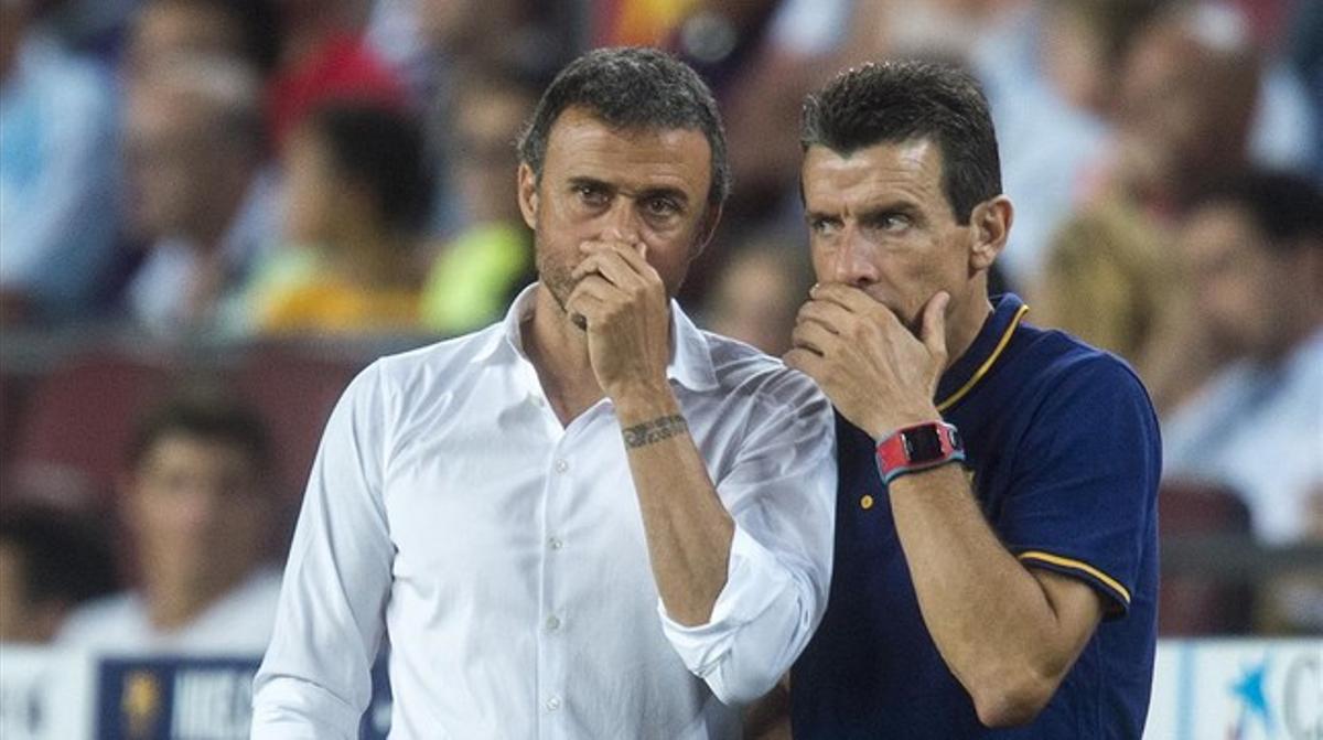 Luis Enrique y Unzué analizan el Barça-Málaga disputado esta temporada en el Camp Nou,
