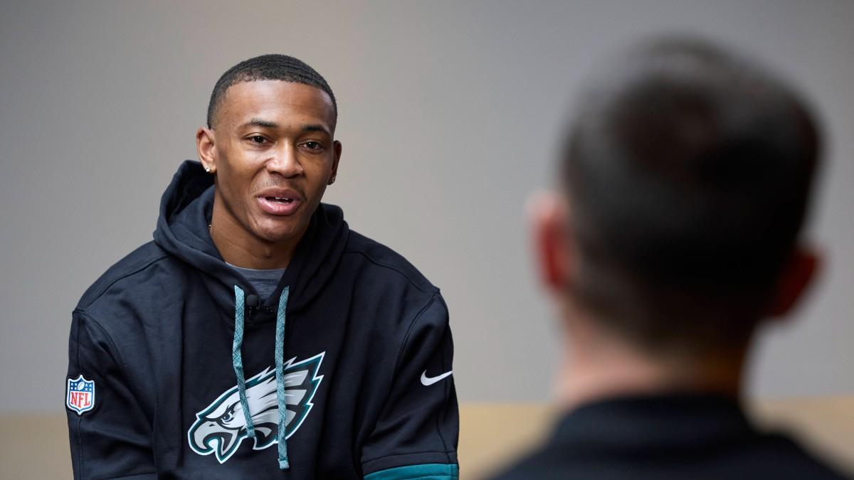 DeVonta Smith atiende a SPORT en Barcelona