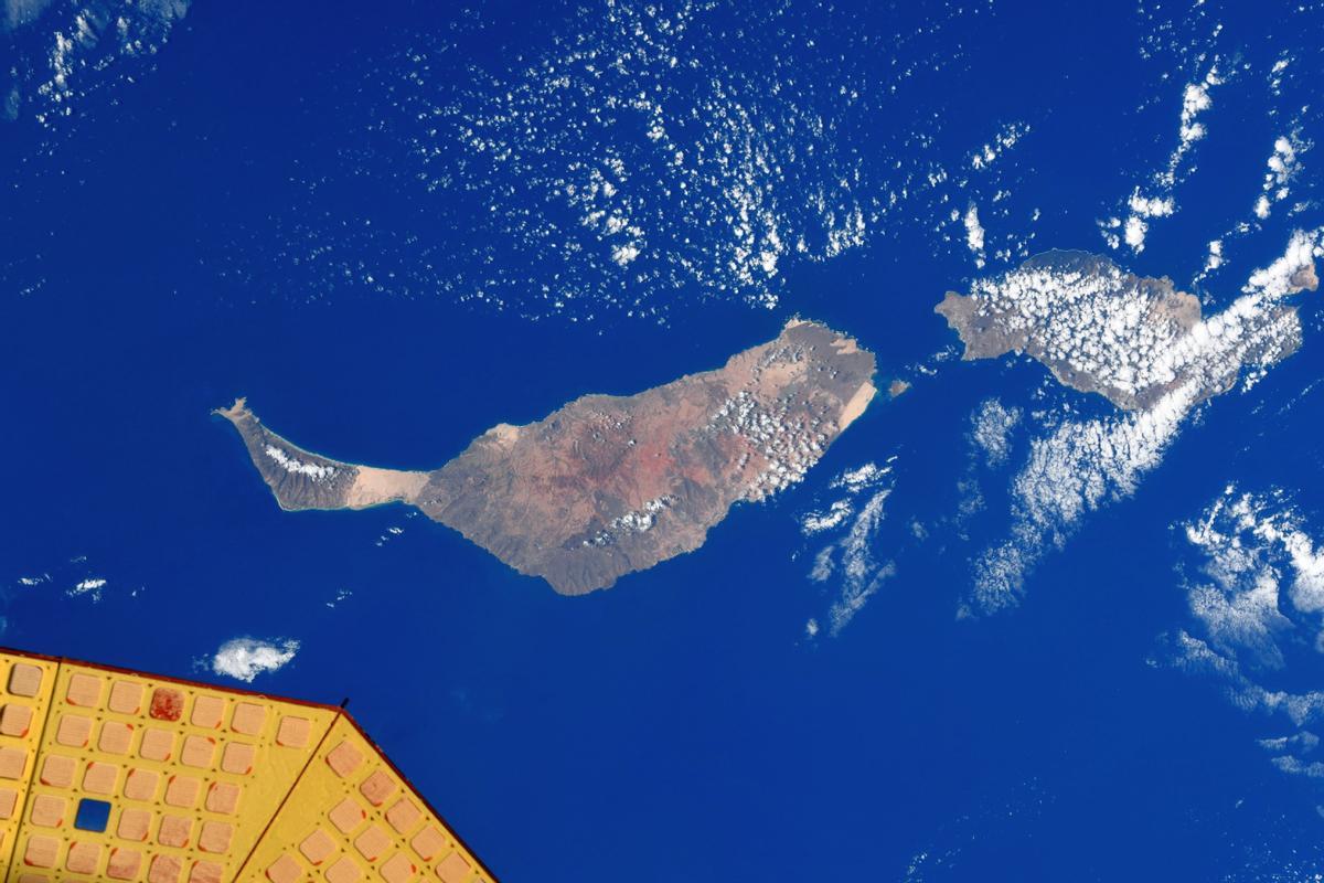 Fuerteventura y Lanzarote desde la Estación Espacial Internacional por el astronauta danés de la ESA Andreas Mogensen.