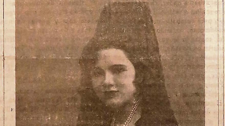 Imagen de Manuela Vicente 1930 luciendo mantilla.