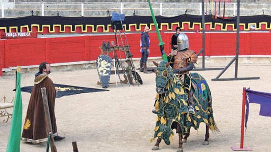 Momento en el que aparece en escena el caballero del estandarte verde.