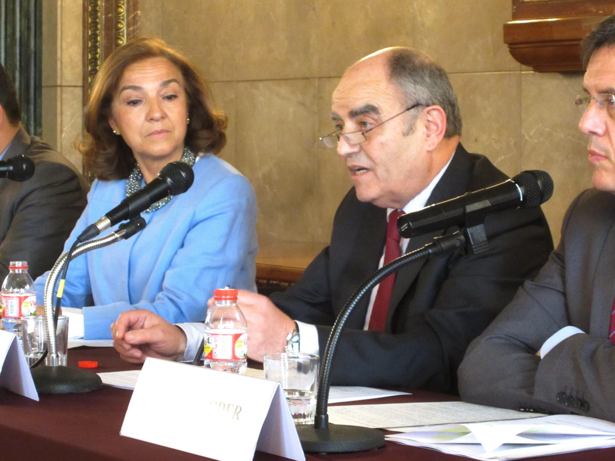 Josep Bombardó en un acto celebrado en la sede del Gremio de Fabricantes de Sabadell en 2014