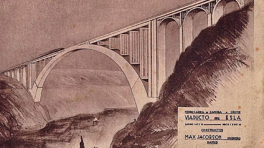 Postal de 1934 con la imagen del viaducto como protagonista. | Cedida