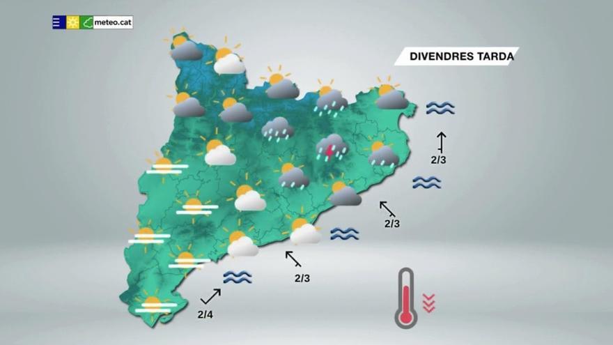 Divendres d&#039;ambient primaveral a la Catalunya central i amb ruixats al Pirineu