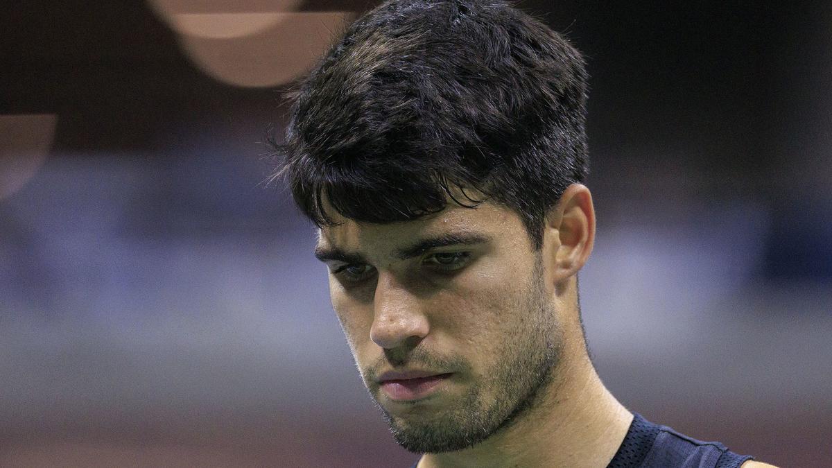 El tenista español Carlos Alcaraz durante un partido en el US Open.