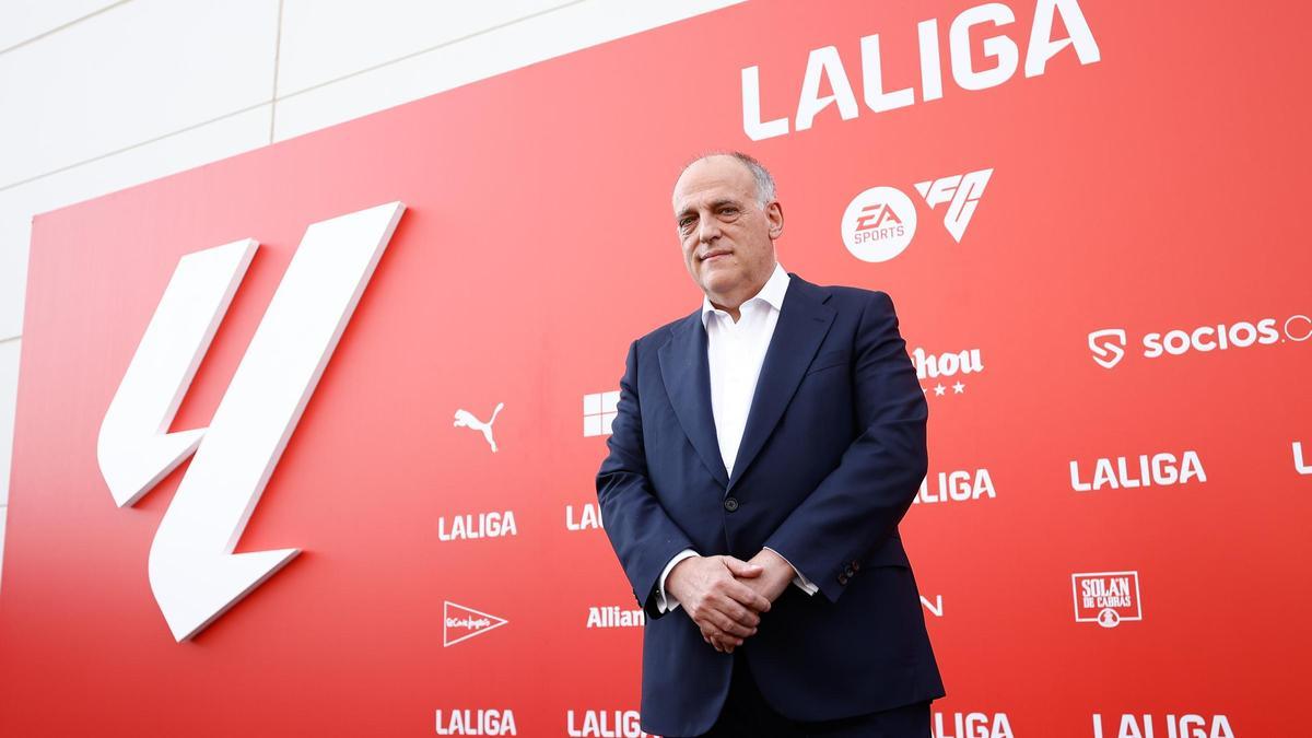 Javier Tebas, durante un acto de LaLiga.