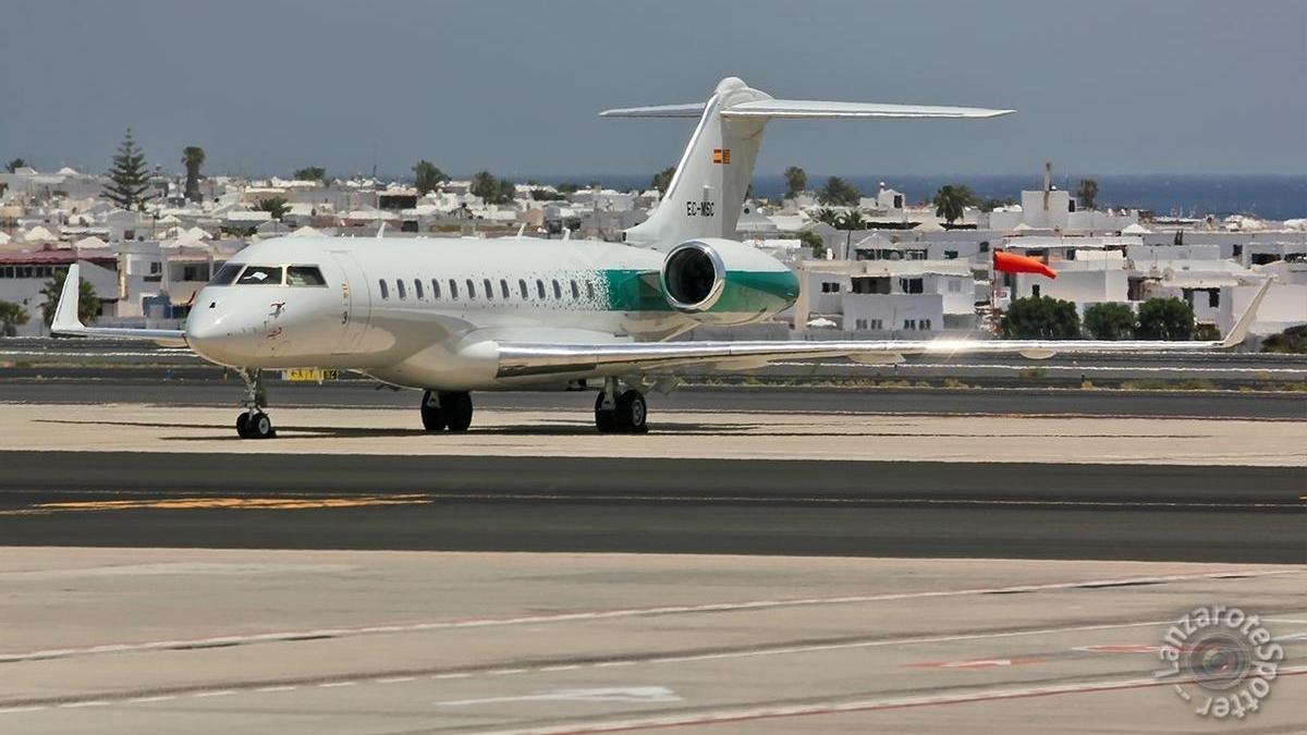 El avión de Mercadona, en una visita a Lanzarote.