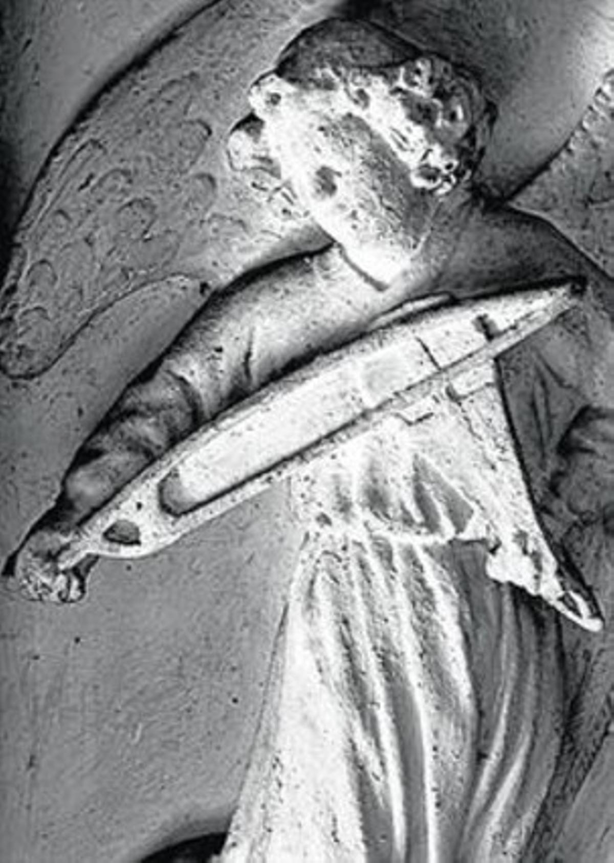 El missal de Santa Eulàlia 3 Detall inferior de l’escena del Judici Final que Rafael Destorrents va fer a principis del segle XV i que, com a detall inusual després, inclou diversos membres de la jerarquia eclesial entre els mereixedors dels turments eterns.