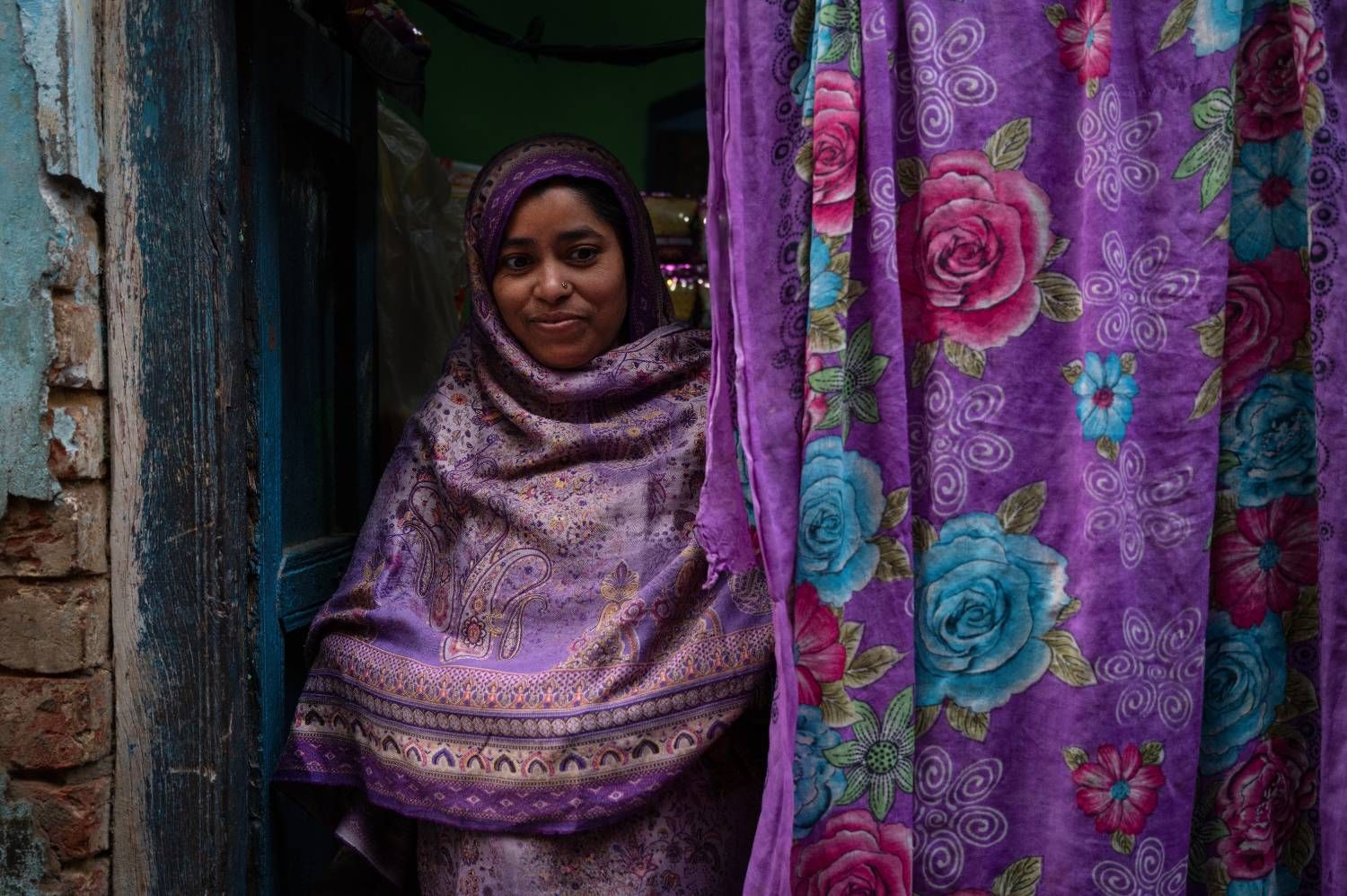 Joven musulmana en India.