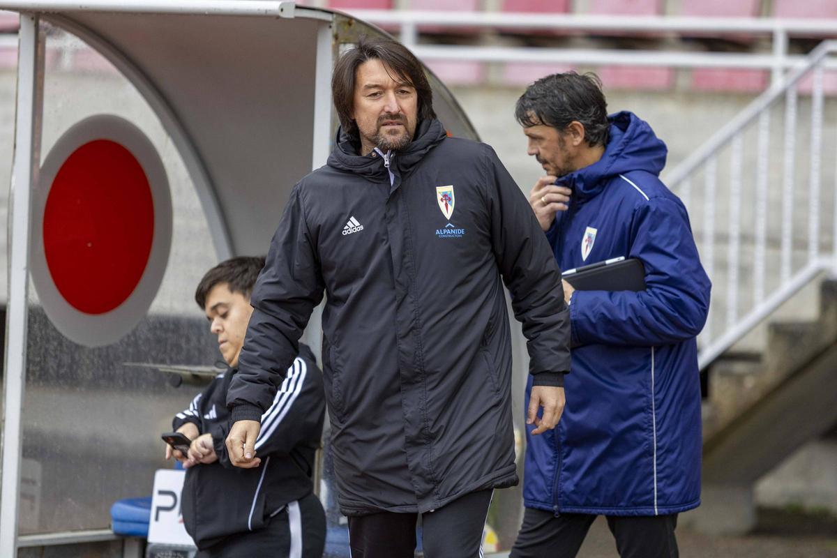 Secho Martínez, durante un partido de la SD Compostela de esta temporada.