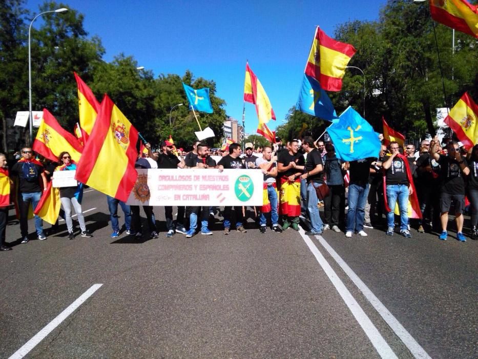 Unos 200 policías asturianos se manifiestan en Madrid en apoyo a los compañeros en Cataluña