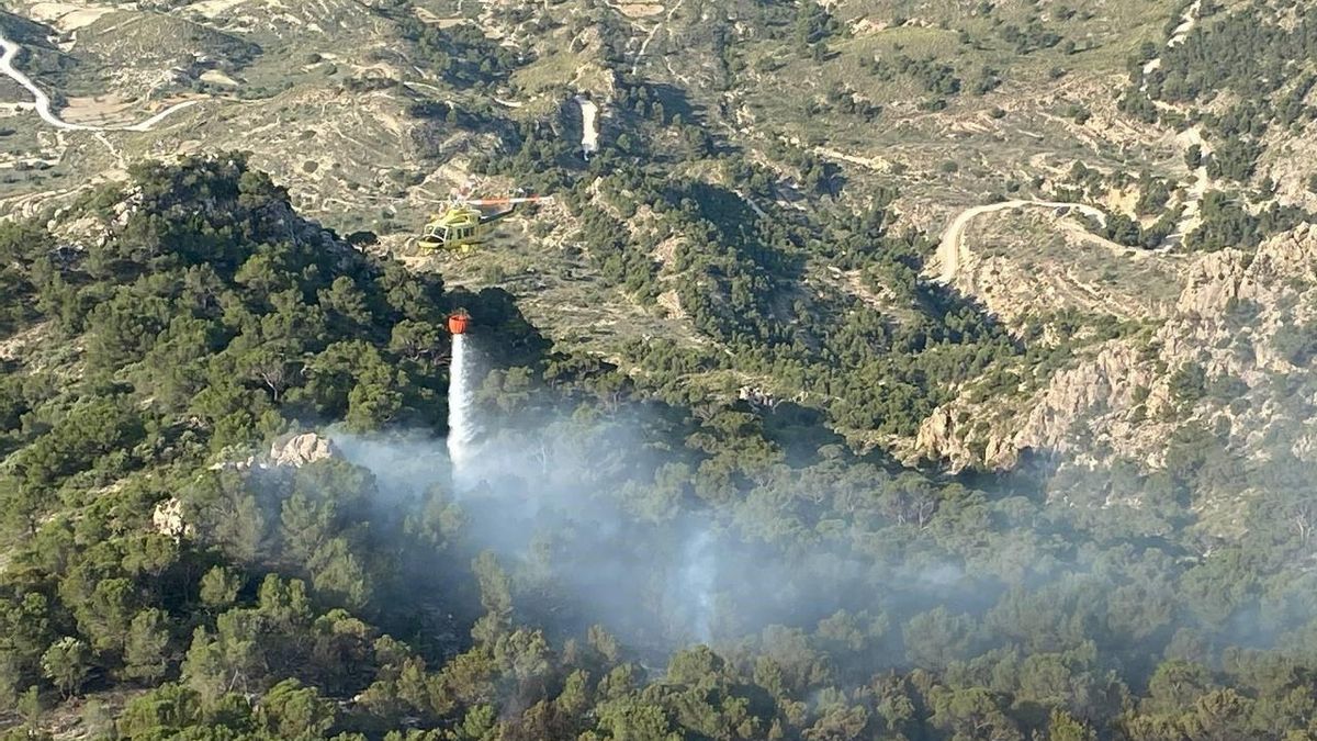 Imagen de archivo - Extinción del incendio forestal declarado en La Garapacha, en la Sierra de la Pila, en Fortuna
