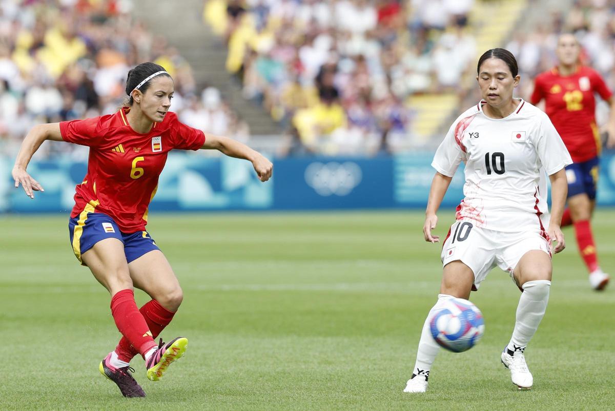 España - Japón, el partido de fútbol femenino de la fase de grupos de los Juegos Olímpicos, en imágenes.