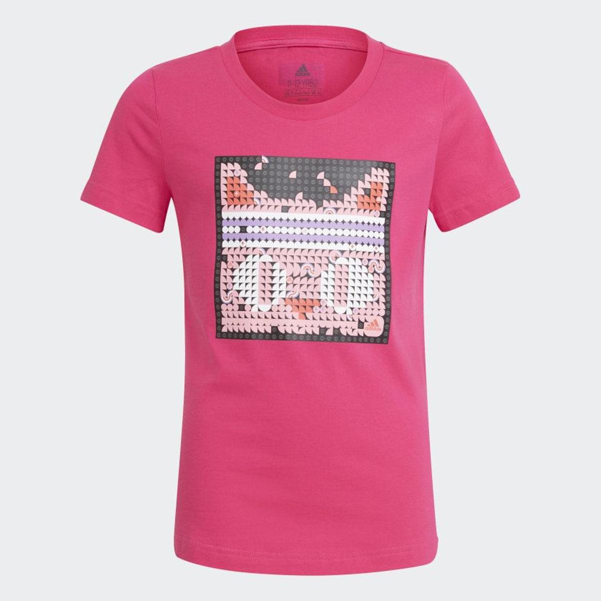 Camiseta magenta de la colección infantil AdidasxLego