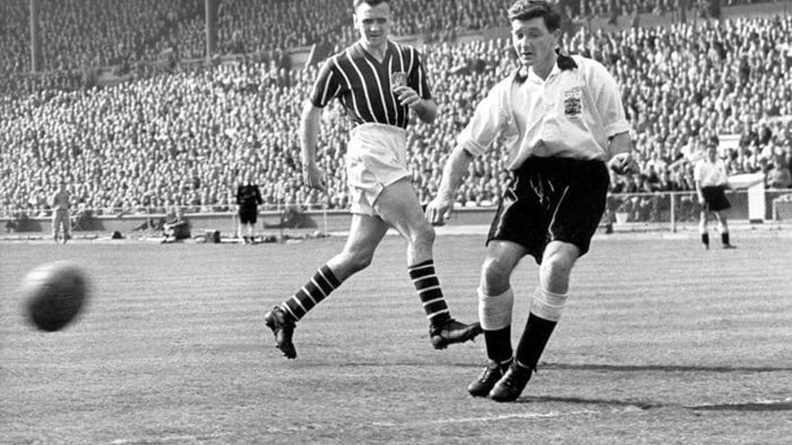 Jeff Hall, durante un partido de la selección inglesa disputado en Wembley.