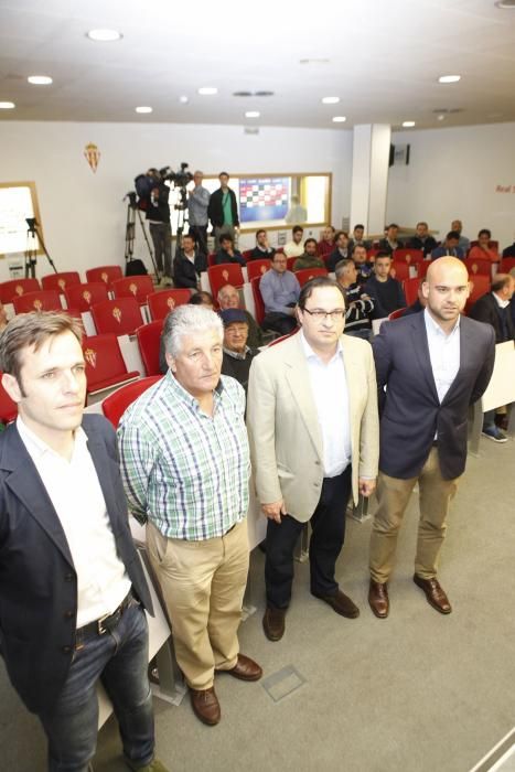 Firma del acuerdo entre el Sporting y el Fútbol Base de Gijón